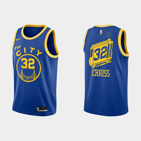 Men's Golden State Warriors #32 Marquese Chriss Blue NBA 2020-21 Dri-FIT Hardwood Classic Stitched Jersey Men's Golden State Warriors #32 Marquese Chriss Blue NBA 2020-21 Dri-FIT Hardwood Classic Stitched Jersey